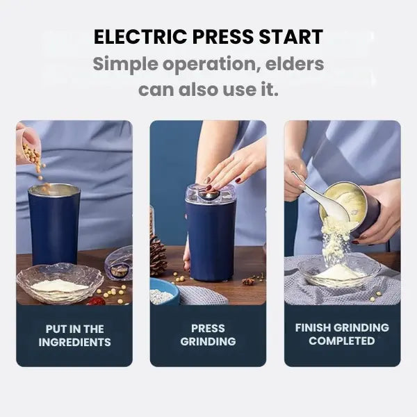 Mini Portable Electric Coffee & Spice Grinder- Grind Your Favorites in Seconds
