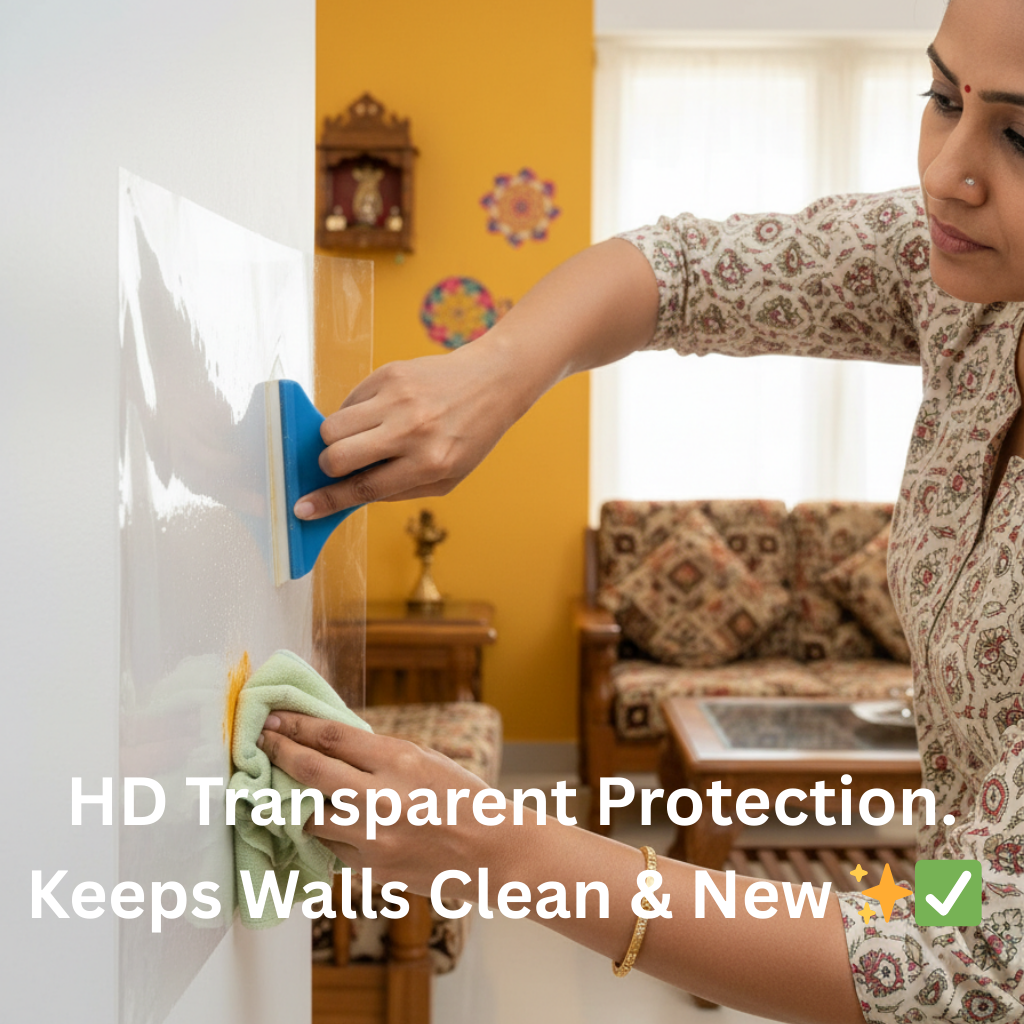Self Adhesive Transparent HD Electrostatic Wall Protection Film - Buy 1 Get 1 Free! 🆓