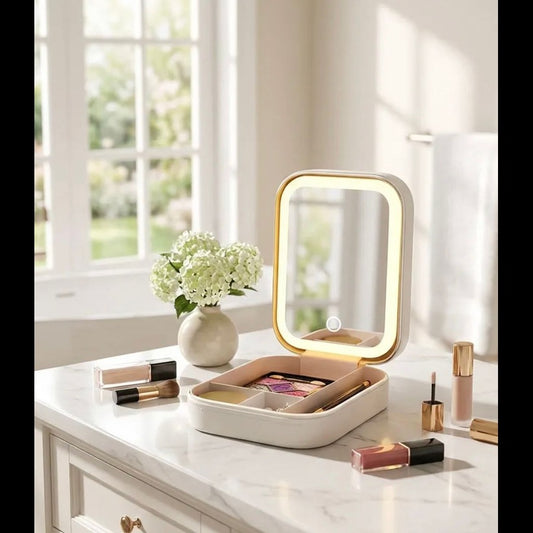 Jewellery & Makeup Organizer with LED Mirror - 'Luxury On A Budget' 🪞💎🎁